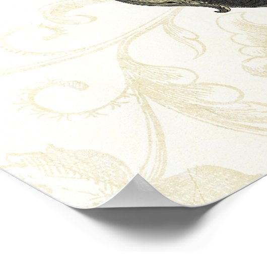 Barockballon mit Uhr Poster (Ecke)