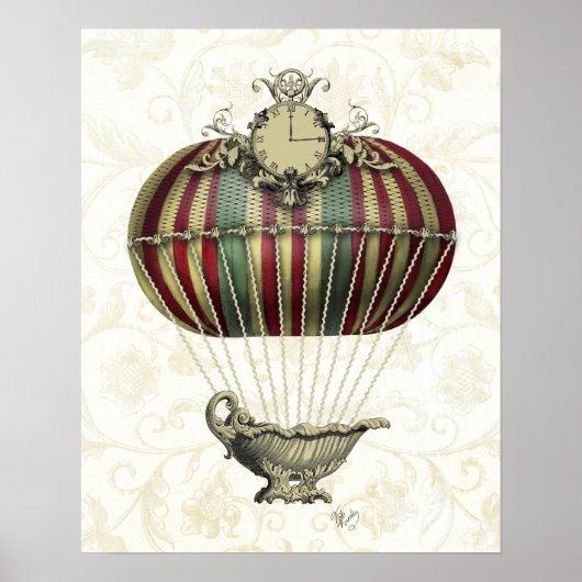 Barockballon mit Uhr Poster (Vorne)
