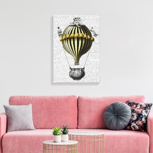 Barockballon Schwarz Gelb Leinwanddruck (Insitu (Wohnzimmer))