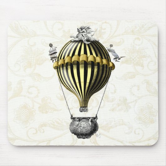 Barockballon Schwarz Gelb Mousepad (Vorne)