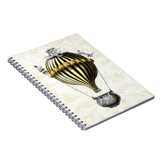 Barockballon Schwarz Gelb Notizblock (Rechte Seite)