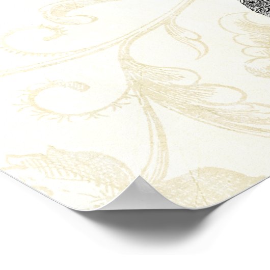 Barockballon Schwarz Gelb Poster (Ecke)