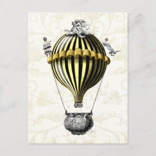 Barockballon Schwarz Gelb Postkarte