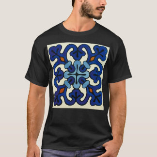 Barockblau dekorative abstrakte Talavera-Mod T-Shirt