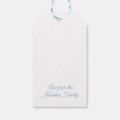 Barockblau und Weiß Vielen Dank Geschenkanhänger (Rückseite)