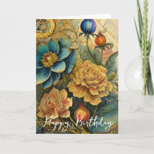 Barockblumen Geburtstag Karte