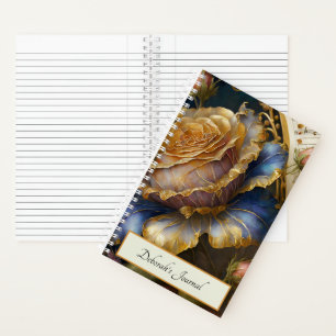Barockblumen personalisiert notizblock