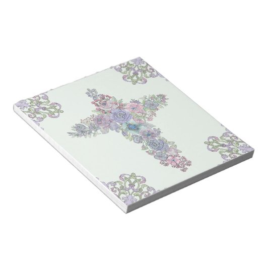 Barockblumenkreuz Notizblock (angewinkelt)