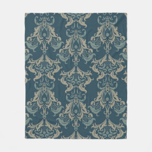 Barockblumenmuster. Klassischer Blumenschmuck. v Fleecedecke