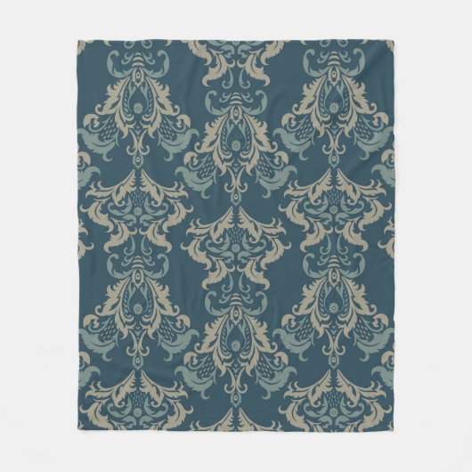 Barockblumenmuster. Klassischer Blumenschmuck. v Fleecedecke (Vorderseite)