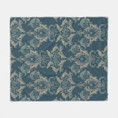 Barockblumenmuster. Klassischer Blumenschmuck. v Fleecedecke (Vorderseite (Horizontal))