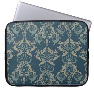 Barockblumenmuster. Klassischer Blumenschmuck. v Laptopschutzhülle