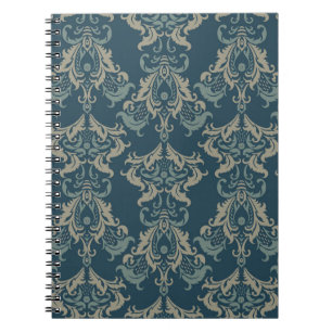 Barockblumenmuster. Klassischer Blumenschmuck. v Notizblock