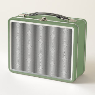 Barockblumenmuster mit grauem Rand Metall Brotdose