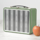 Barockblumenmuster mit grauem Rand Metall Brotdose (Beispiel)