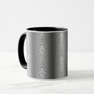 Barockblumenmuster mit grauer Tasse