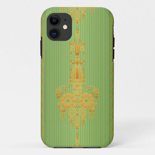 Barockblumenmuster mit Rand V2020 Case-Mate iPhone Hülle (Rückseite)