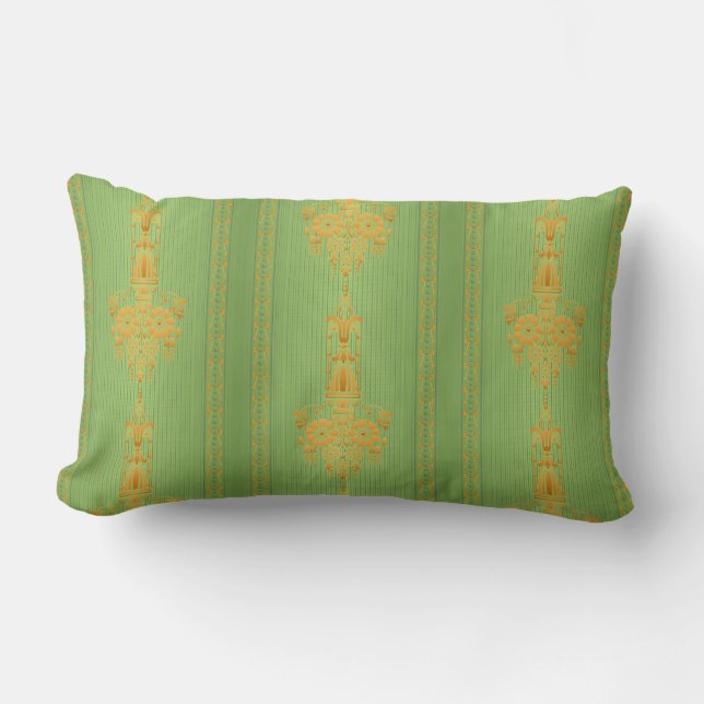 Barockblumenmuster mit Rand V2020 Lendenkissen (Vorderseite)