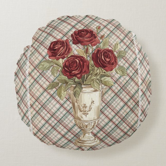 Barockbouquet Rundkissen Rundes Kissen (Vorderseite)