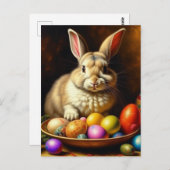 Barockbraun Ostern Bunny mit Eiern Postkarte (Vorne/Hinten)