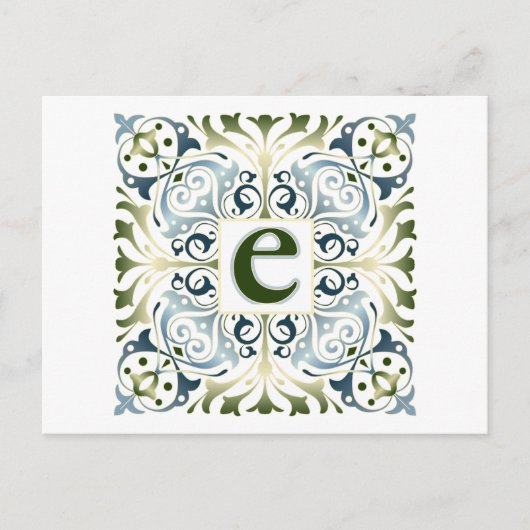 Barockbuchstabe E Postkarte (Vorderseite)