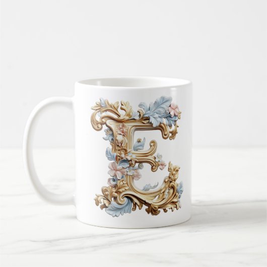 Barockbuchstabe 'E' Tasse für eine Kaffeeprinzessi (Links)