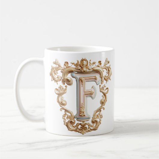 Barockbuchstabe "F" Tasse für eine Kaffeeprinzessi (Links)