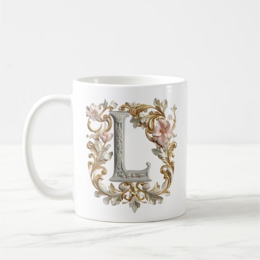Barockbuchstabe "L" Tasse für eine Kaffeeprinzessi (Links)