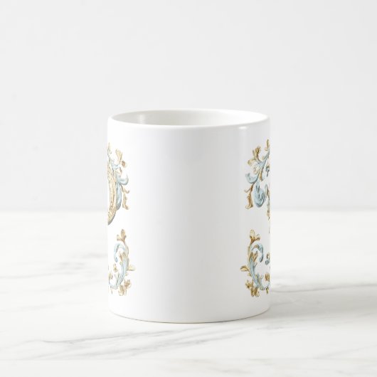 Barockbuchstabe 'P' Tasse für eine Kaffeeprinzessi (Mittel)