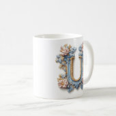 Barockbuchstabe "U" Tasse für eine Kaffeeprinzessi (VorderseiteRechts)