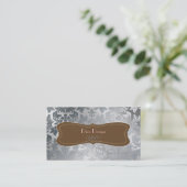 Barockdamast aus gebürstetem Stahl Visitenkarte (Stehend Vorderseite)