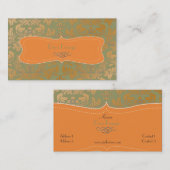 Barockdamast aus gebürstetem Stahl Visitenkarte (Vorne/Hinten)