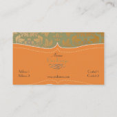 Barockdamast aus gebürstetem Stahl Visitenkarte (Rückseite)