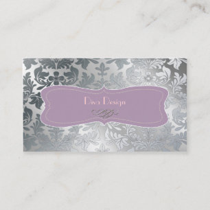 BarockDamast aus gebürstetem Stahl Visitenkarte