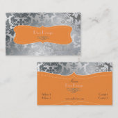 Barockdamast aus gebürstetem Stahl Visitenkarte (Vorne/Hinten)