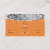 Barockdamast aus gebürstetem Stahl Visitenkarte (Rückseite)