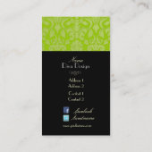 Barockdamast grün/schwarz visitenkarte (Rückseite)