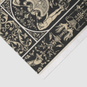 Barockdecouverteppich aus Schwarz und Weiß Seidenpapier (Ausschnitt)