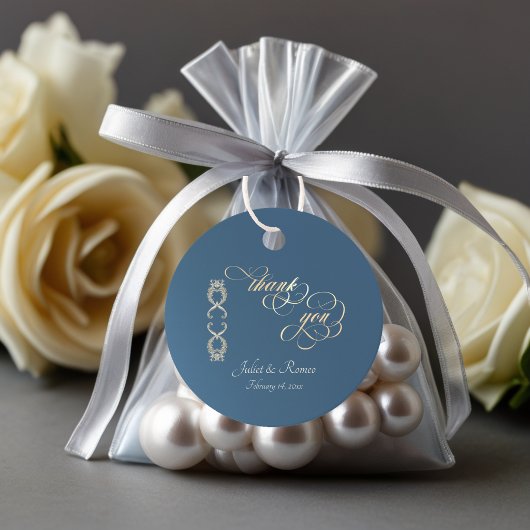 Barockdesign & Monogramm - Blau Geschenkanhänger