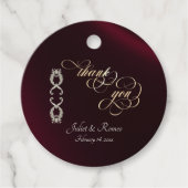 Barockdesign & Monogramm - Burgund Geschenkanhänger (Vorderseite)