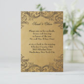 Barocke antike Goldhochzeits-Empfangs-Karten Begleitkarte (Stehend Vorderseite)