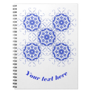 barocke Art blaues element.text. Notizblock