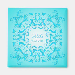 Barocke Art-Türkis-Steigungsbeschaffenheit Magnet