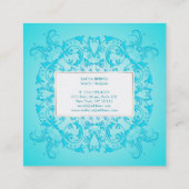 Barocke Art-Türkis-Steigungsbeschaffenheit Quadratische Visitenkarte (Rückseite)