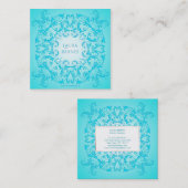 Barocke Art-Türkis-Steigungsbeschaffenheit Quadratische Visitenkarte (Vorne/Hinten)