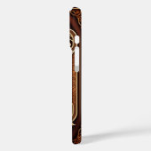 Barocke Blume und Blätter Holzschnitt Case-Mate iPhone Hülle (Rückseite / Links)