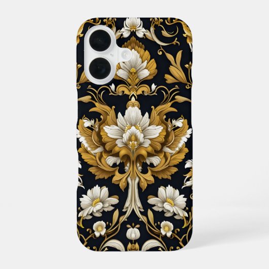 Barocke Blumen iPhone 16 Hülle (Rückseite)