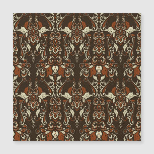 Barocke Blumen: Klassische Vintage Tapete Magnetkarte