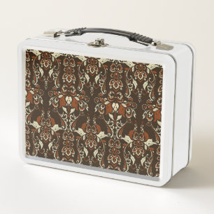 Barocke Blumen: Klassische Vintage Tapete Metall Brotdose