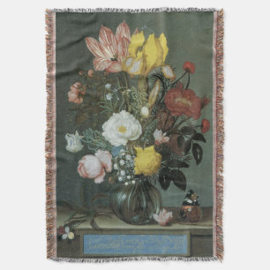 Barocke Blumenvase, Blumenstrauß in Glasvase Decke